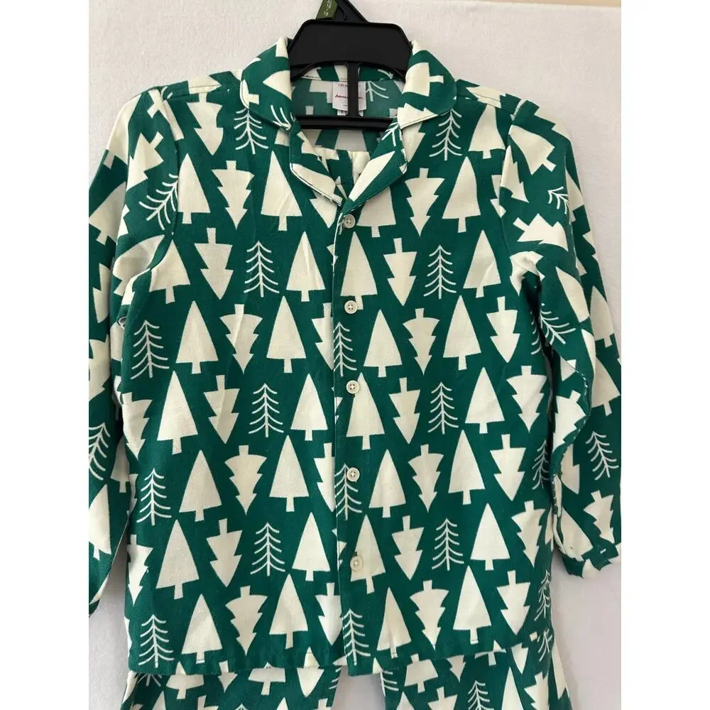 Hanna Andersson 2pc Christmas Tree PJ Set 6 7 Pajamas Green